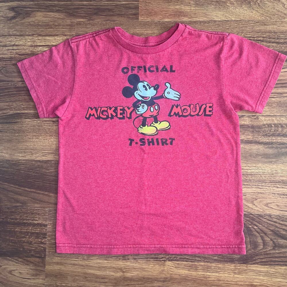 Disney Store Official Mickey Mouse Red Graphic Shirt Unisex Youth Size M (7/8)